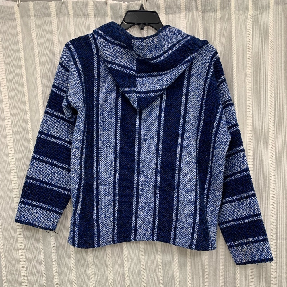 Baja Poncho Hoodie Blue Size L - Picture 2 of 5